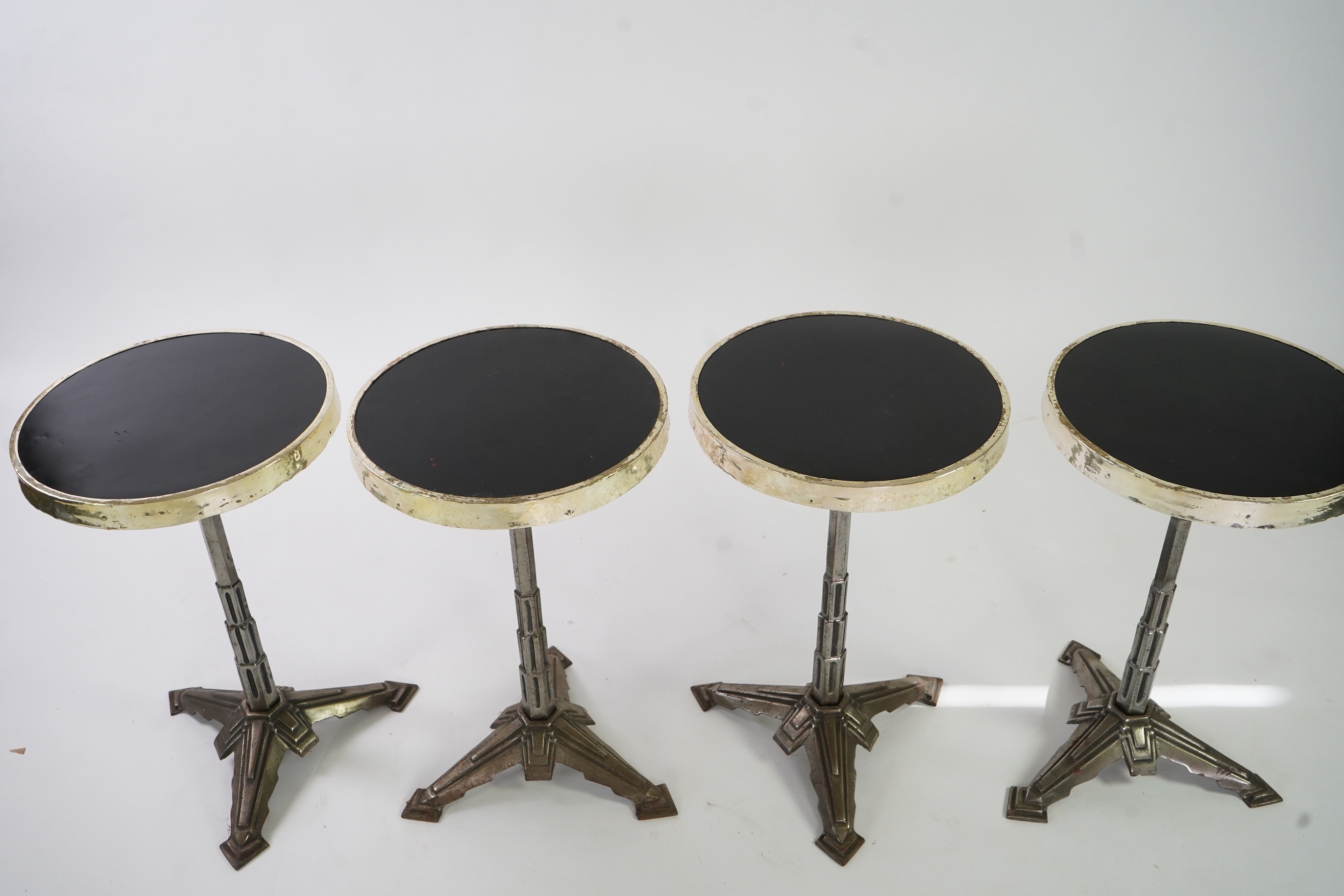 A set of four Art Deco 'Skyscraper' designed occasional or bistro tables